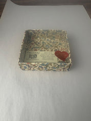 Vintage Red Alabaster Heart Paperweight  (Italy) ( In Box)