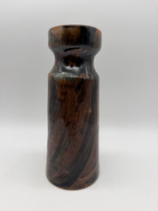 8” Robert Maxwell Vase Brush stroke shiny glazed brown