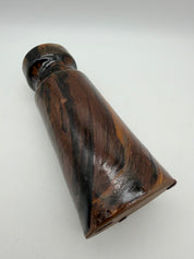 8” Robert Maxwell Vase Brush stroke shiny glazed brown