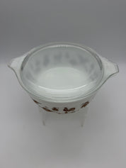 6.5” Vintage Pyrex 472 Early American 1.5 Pint Cinderella Casserole w Glass Lid USA