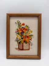 9” embroidery orange flowers Tea box