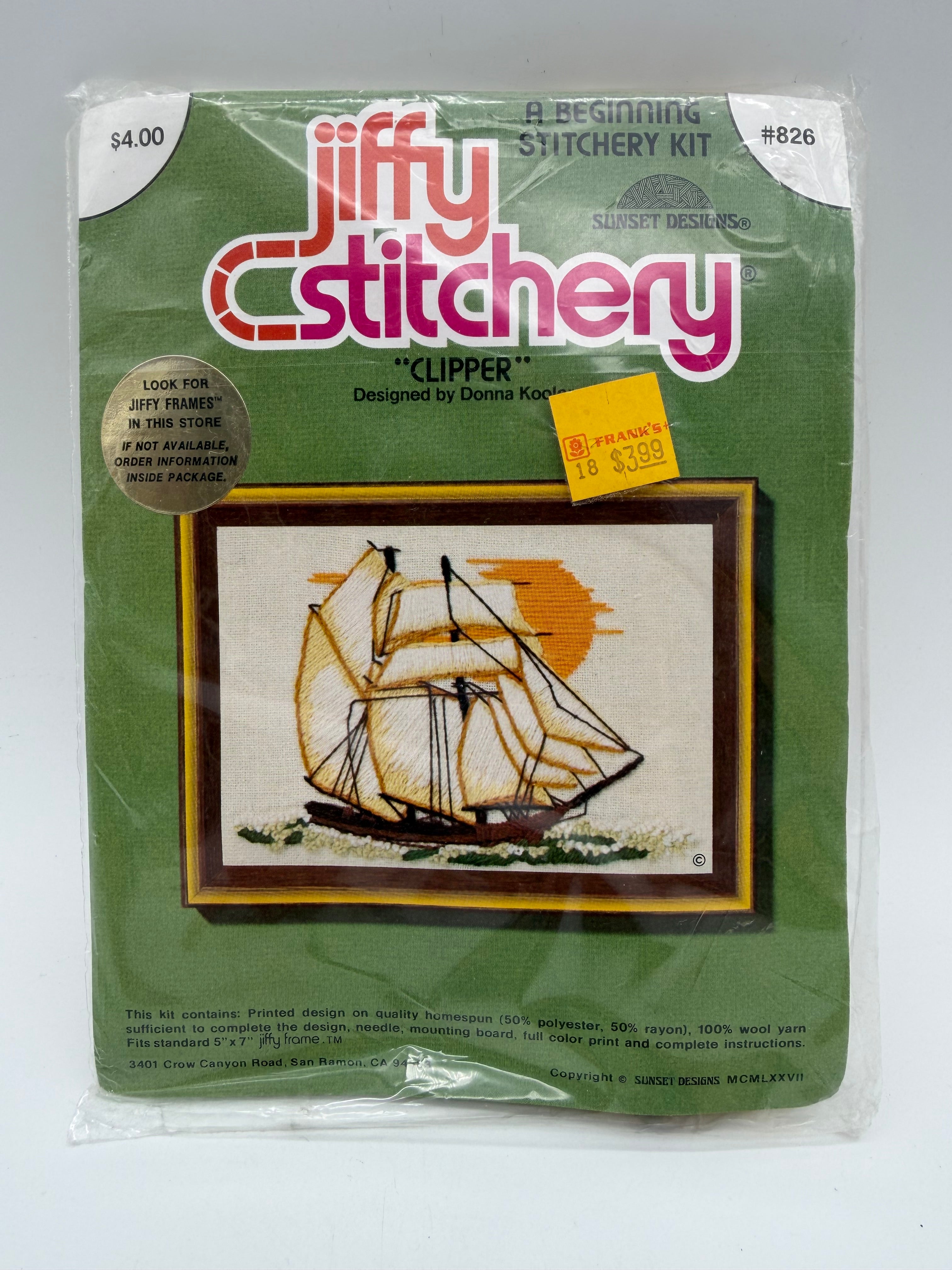 5x7” Jiffy Stitchery Kit Clipper ship #826