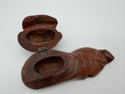 7” wood shoe hobo art carved box