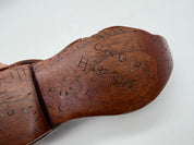 7” wood shoe hobo art carved box
