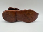 7” wood shoe hobo art carved box
