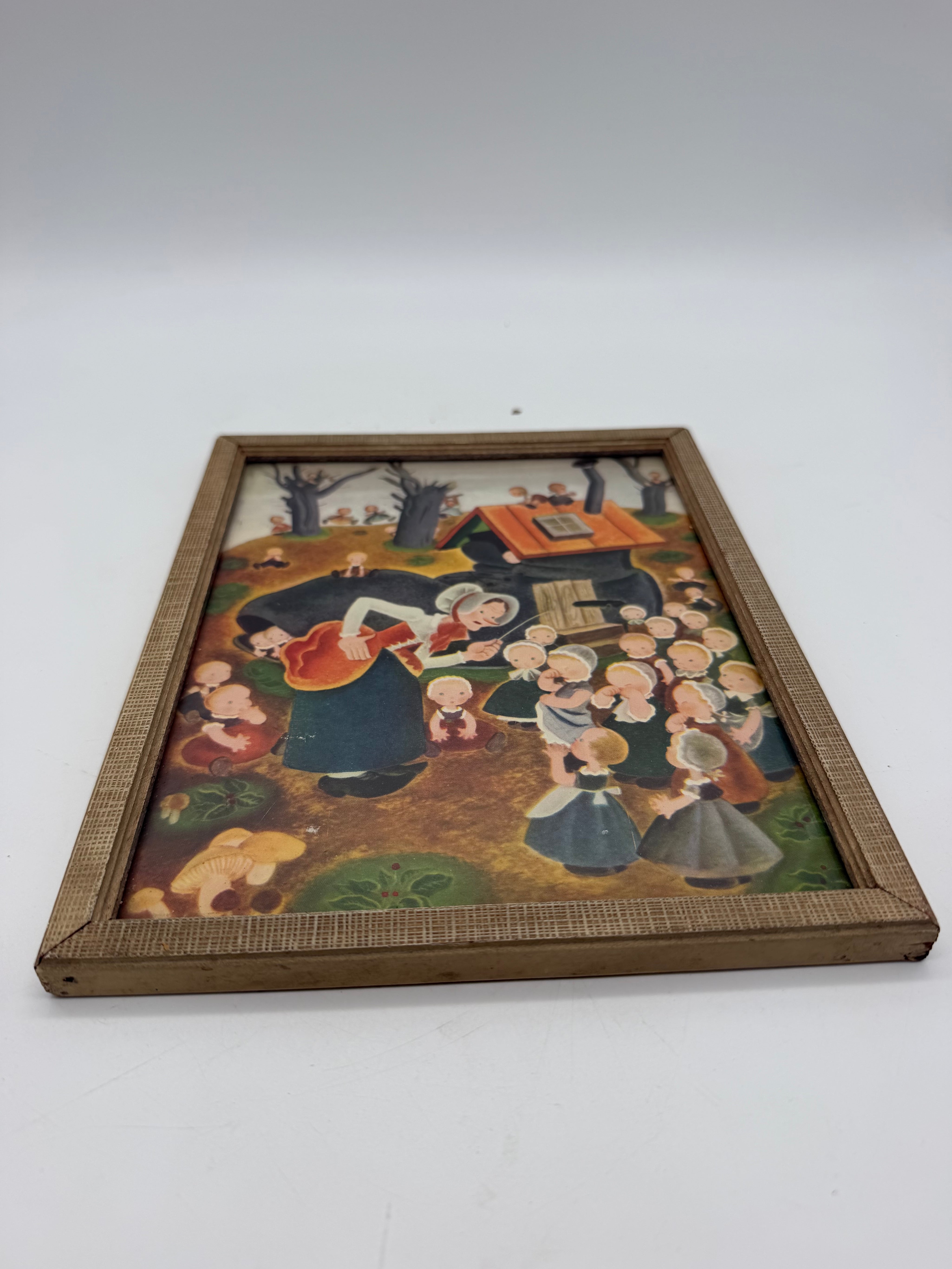 9” x 7” Mother goose framed 1940’s Marshall fields