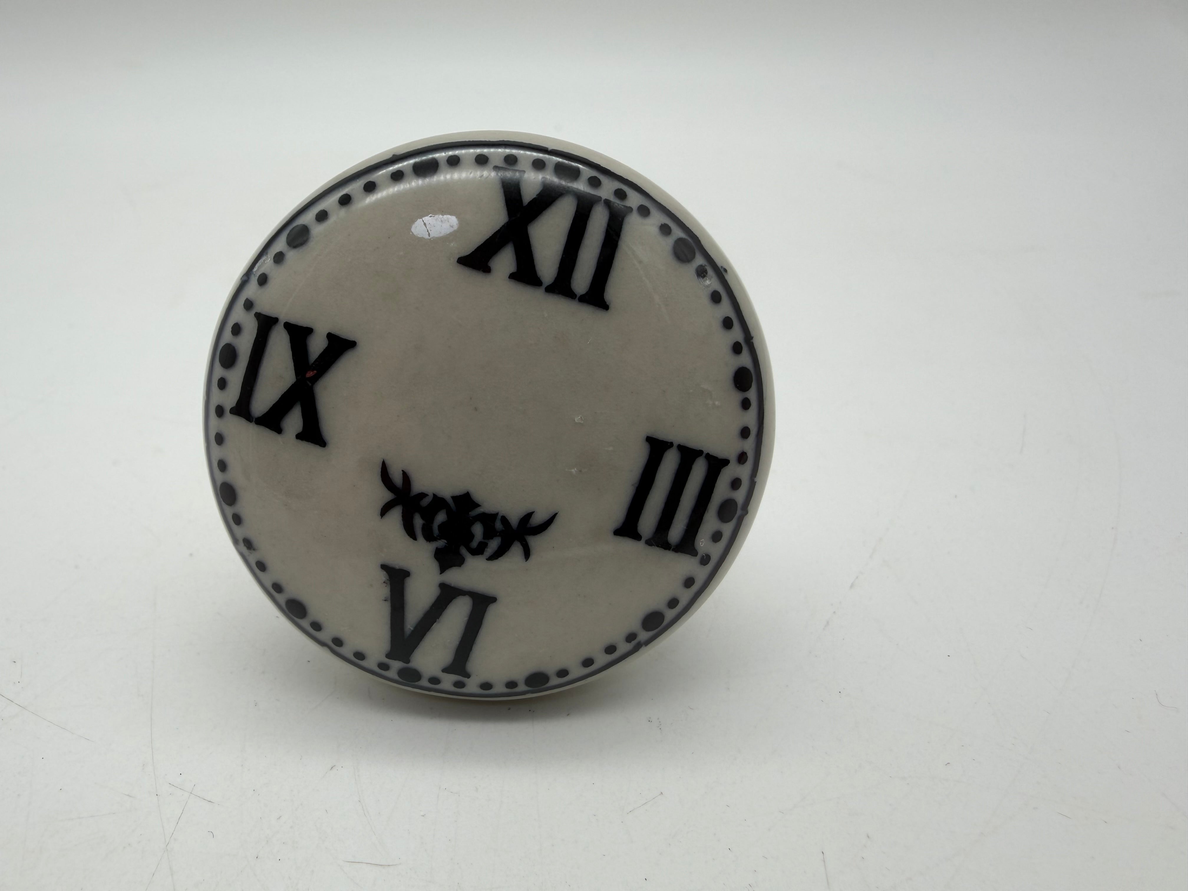2” clock face wine stopper ceramic