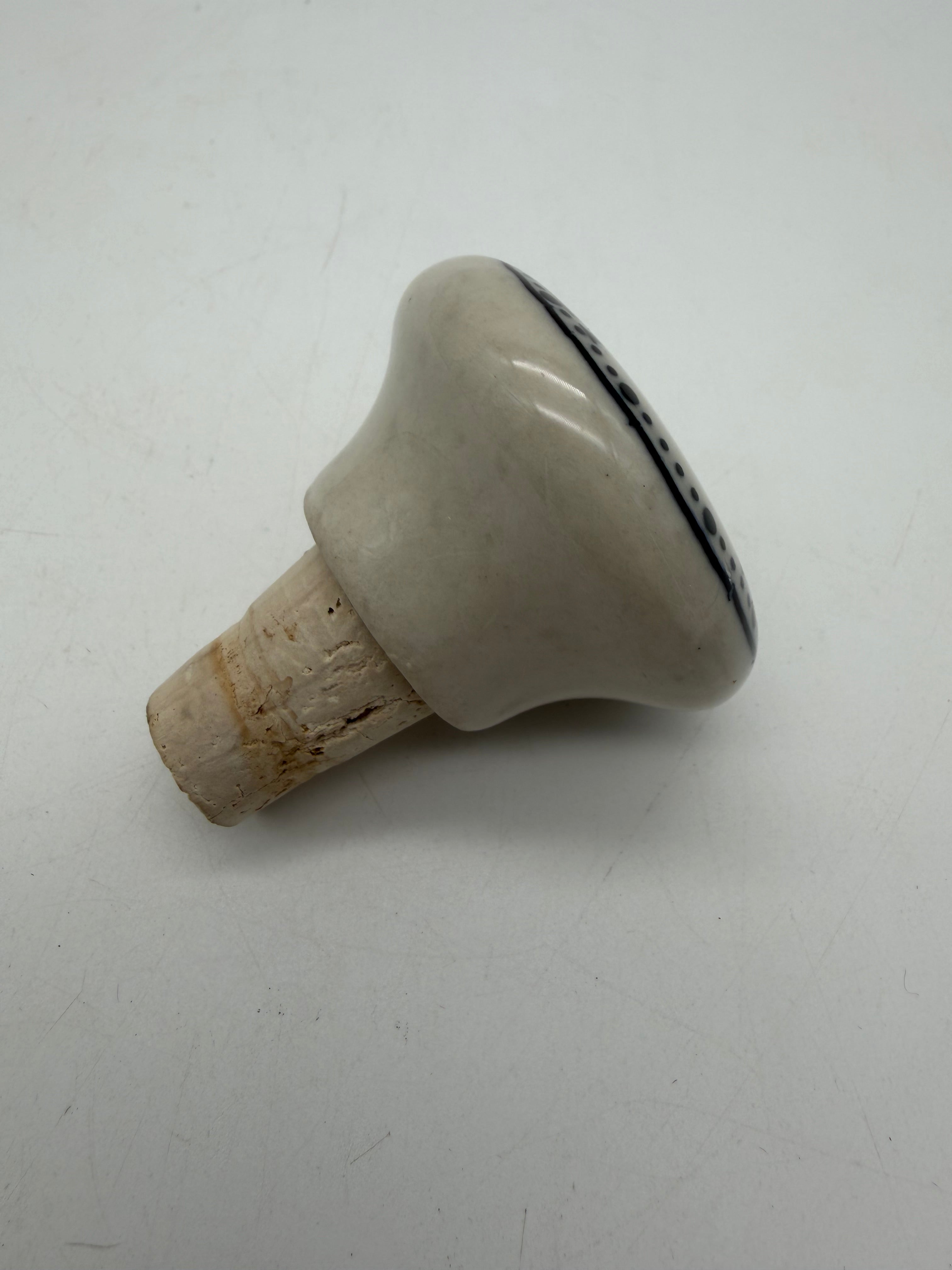 2” clock face wine stopper ceramic