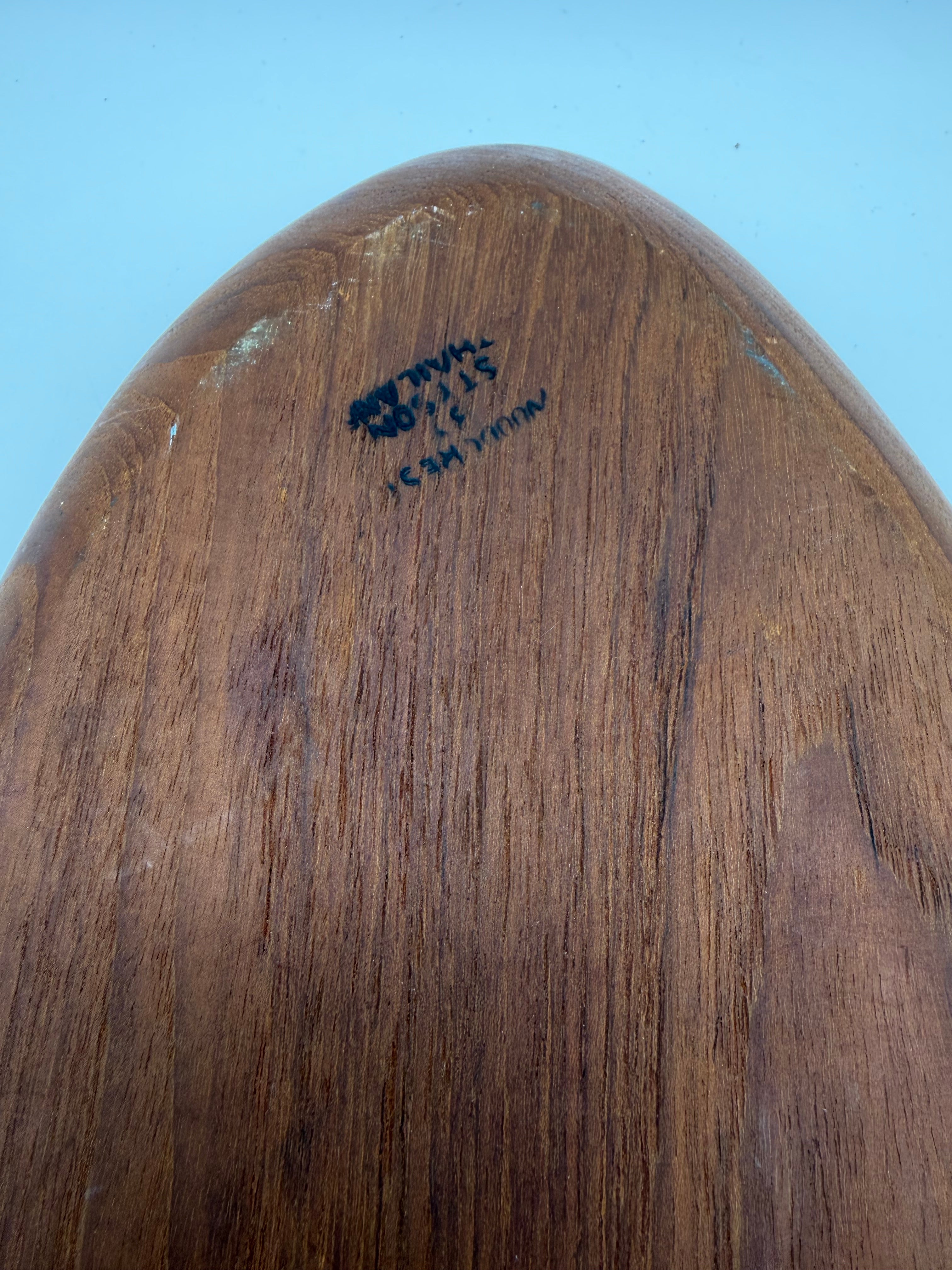 18” MCM Danish Modern Wooden Bowl Serving Tray Laur Jensen Oval Teak 6-Section 60’s