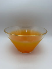 10” Vintage  Blendo West Virginia Glass  Large Orange Serving  Bowl