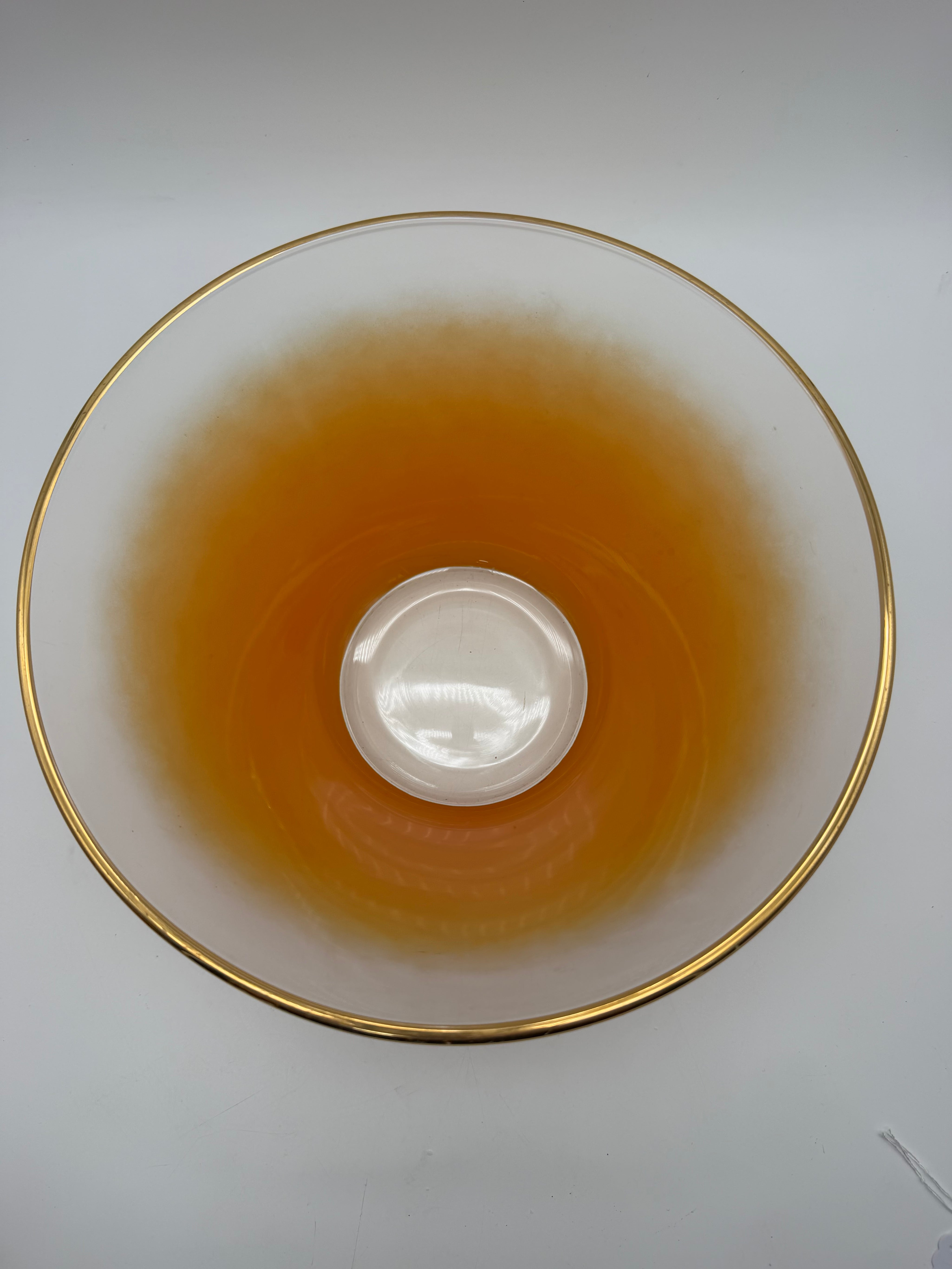 10” Vintage  Blendo West Virginia Glass  Large Orange Serving  Bowl