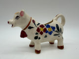 6” cow creamer hand painted flowers
