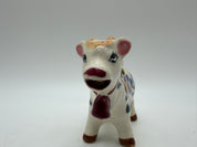 6” cow creamer hand painted flowers