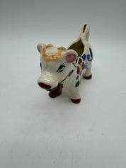 6” cow creamer hand painted flowers