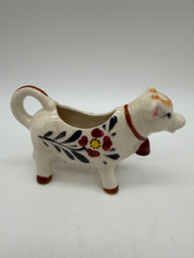 6” cow creamer hand painted flowers