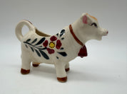 6” cow creamer hand painted flowers