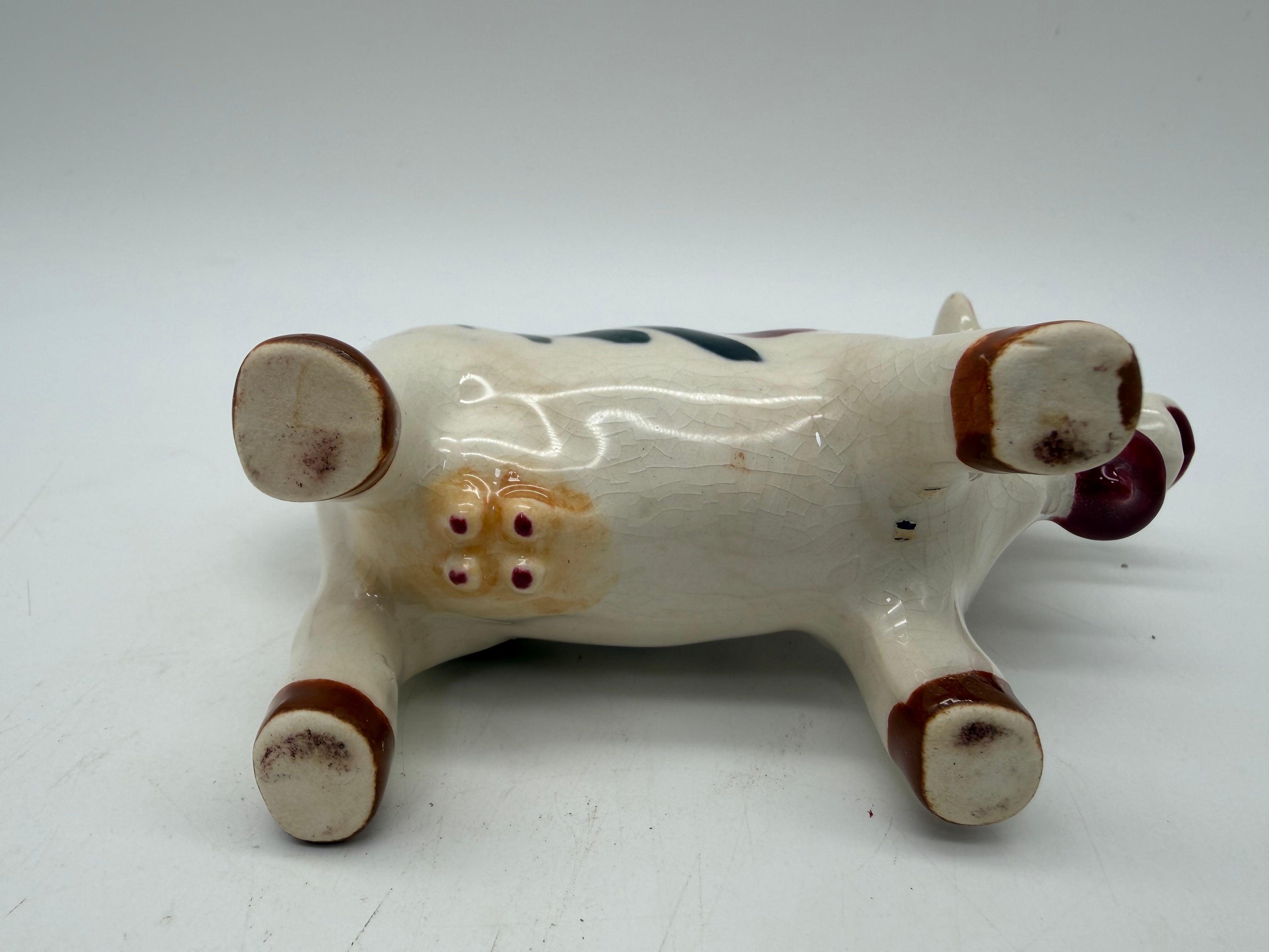 6” cow creamer hand painted flowers