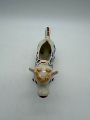 6” cow creamer hand painted flowers