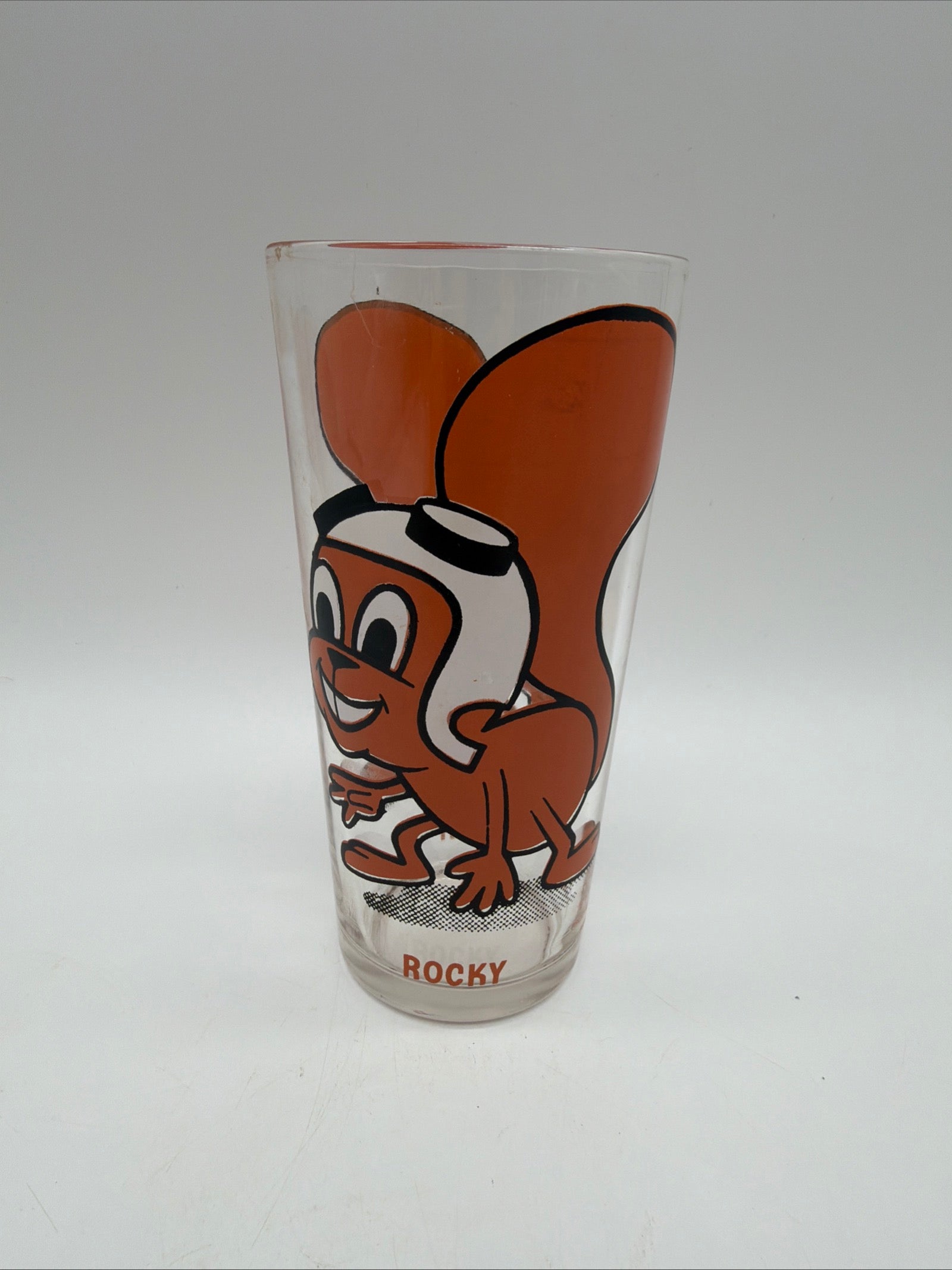 6.5” ROCKY Flying Squirrel Pepsi Collector Series Glass Jay Ward 1970s