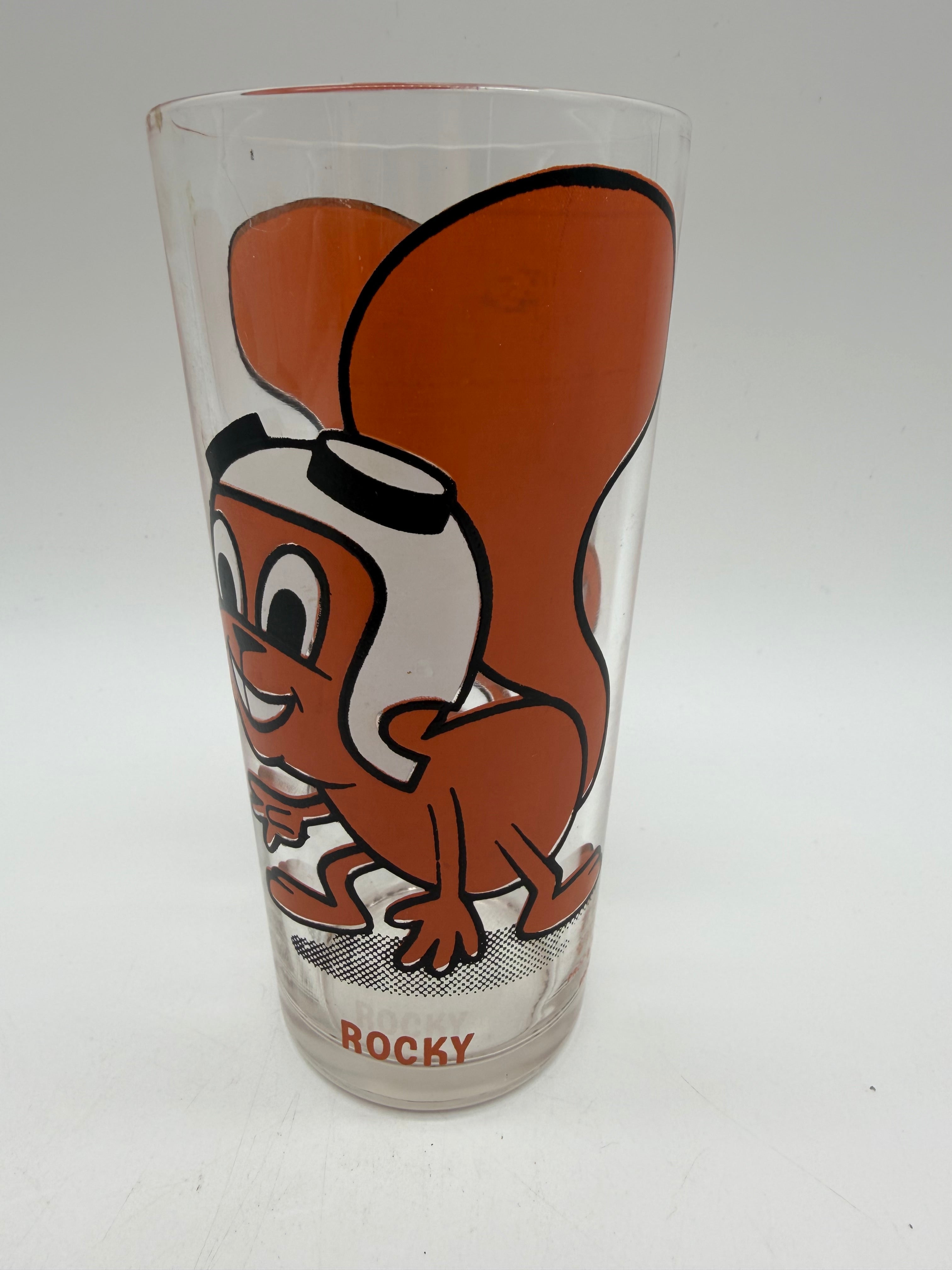 6.5” ROCKY Flying Squirrel Pepsi Collector Series Glass Jay Ward 1970s