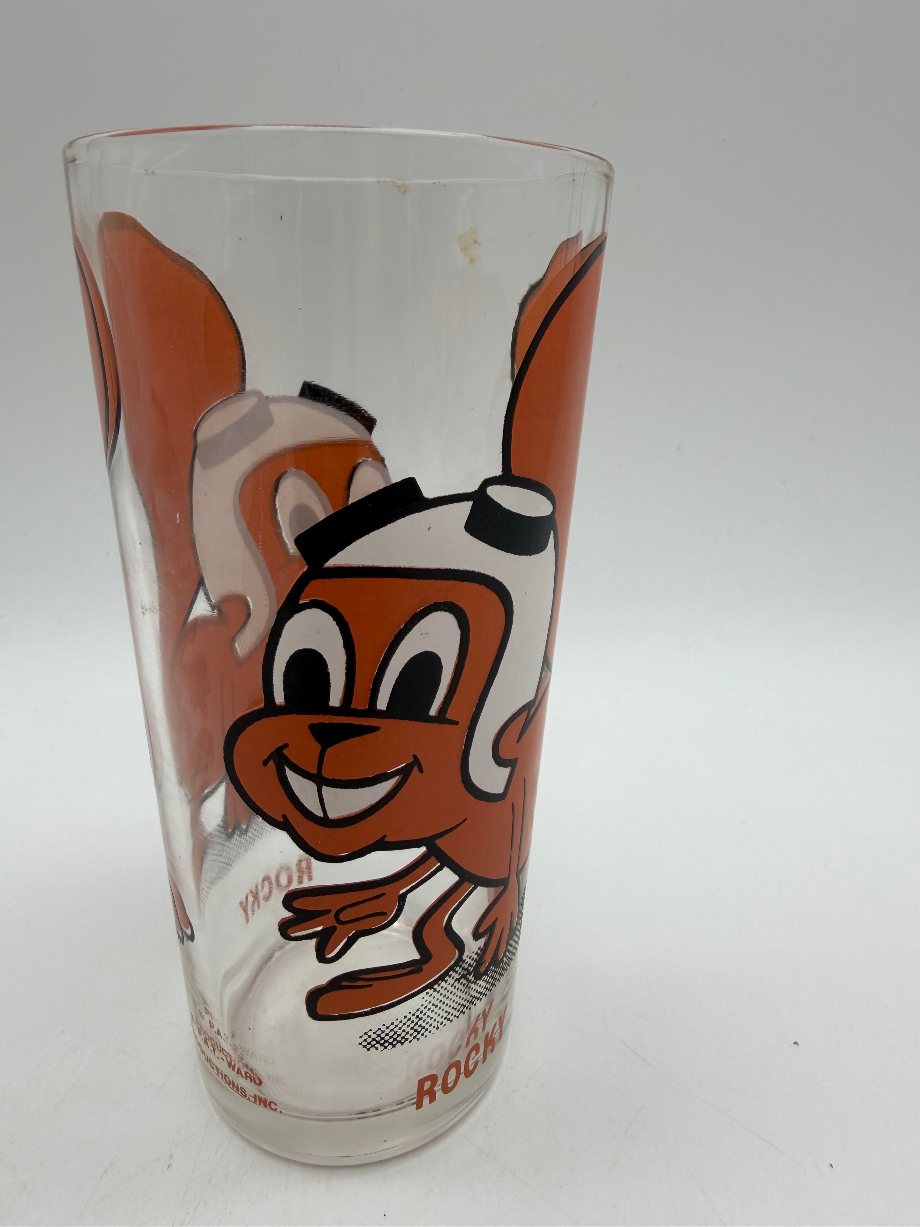 6.5” ROCKY Flying Squirrel Pepsi Collector Series Glass Jay Ward 1970s