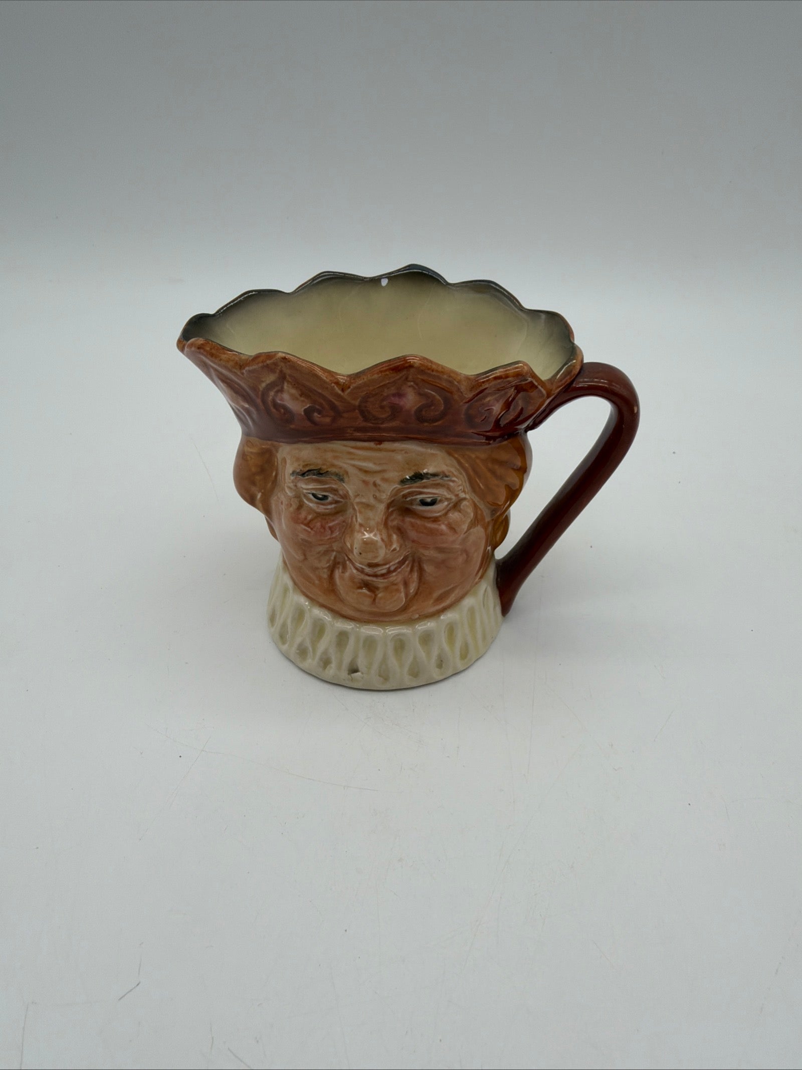 3”  Royal Doulton Old King Cole Character Jug Ceramic Made In England