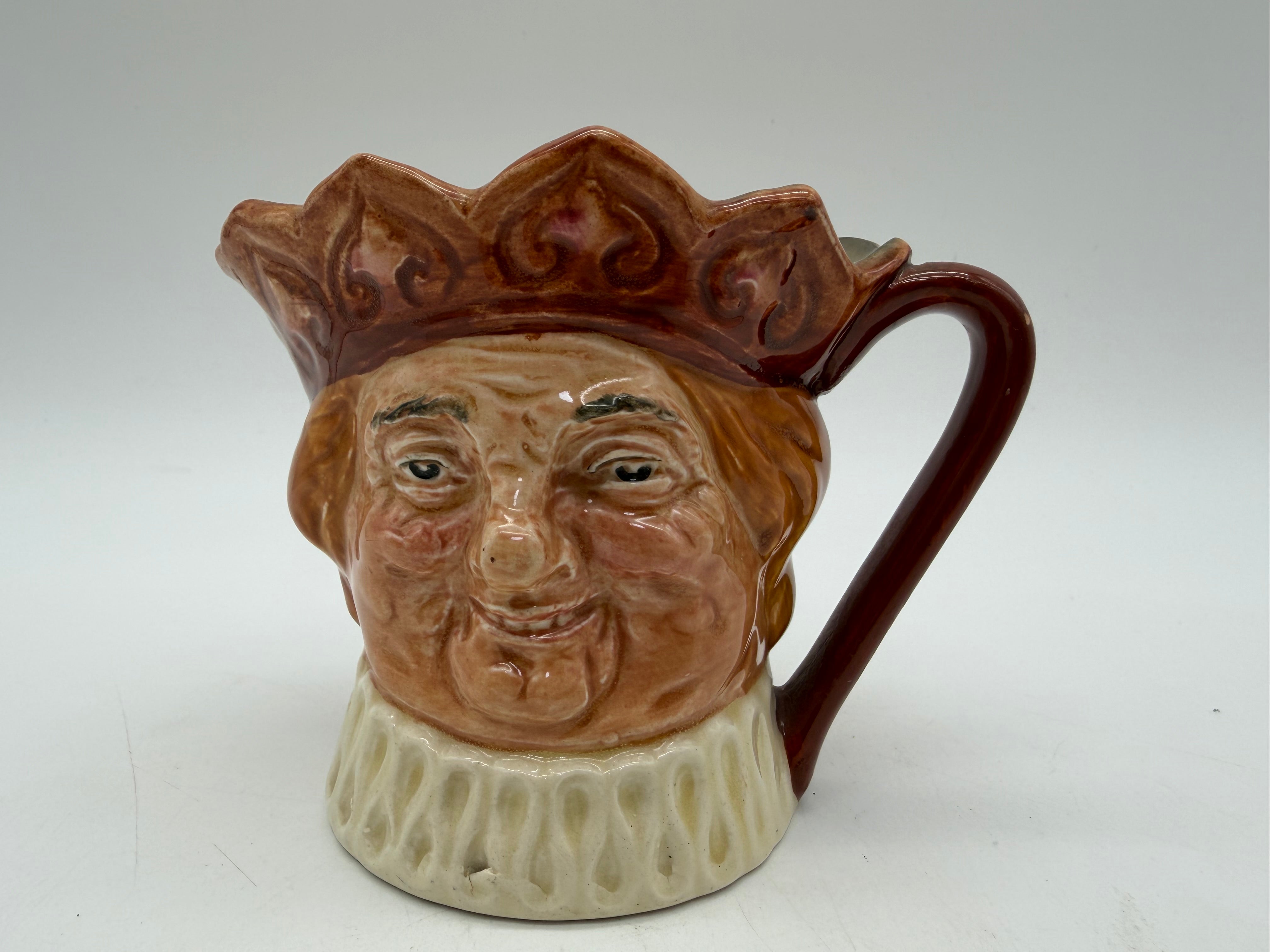 3”  Royal Doulton Old King Cole Character Jug Ceramic Made In England