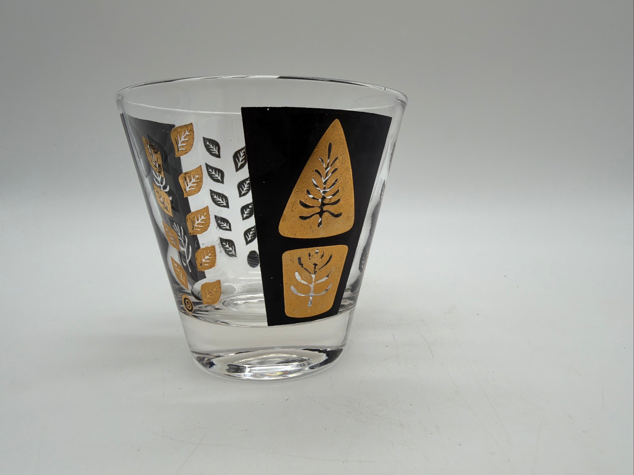 3.5” Fred Press Cocktail Rocks glass Black Gold