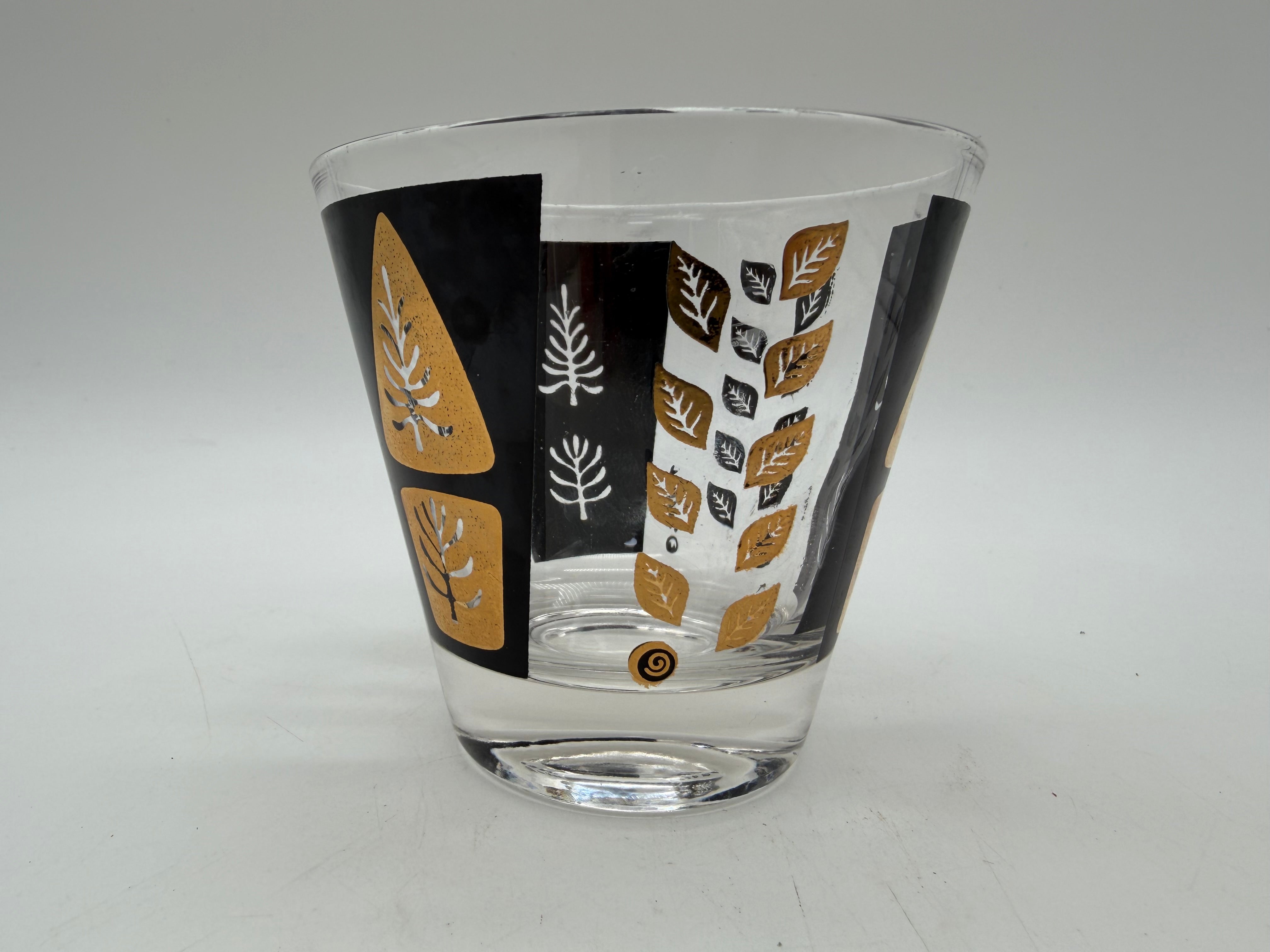 3.5” Fred Press Cocktail Rocks glass Black Gold