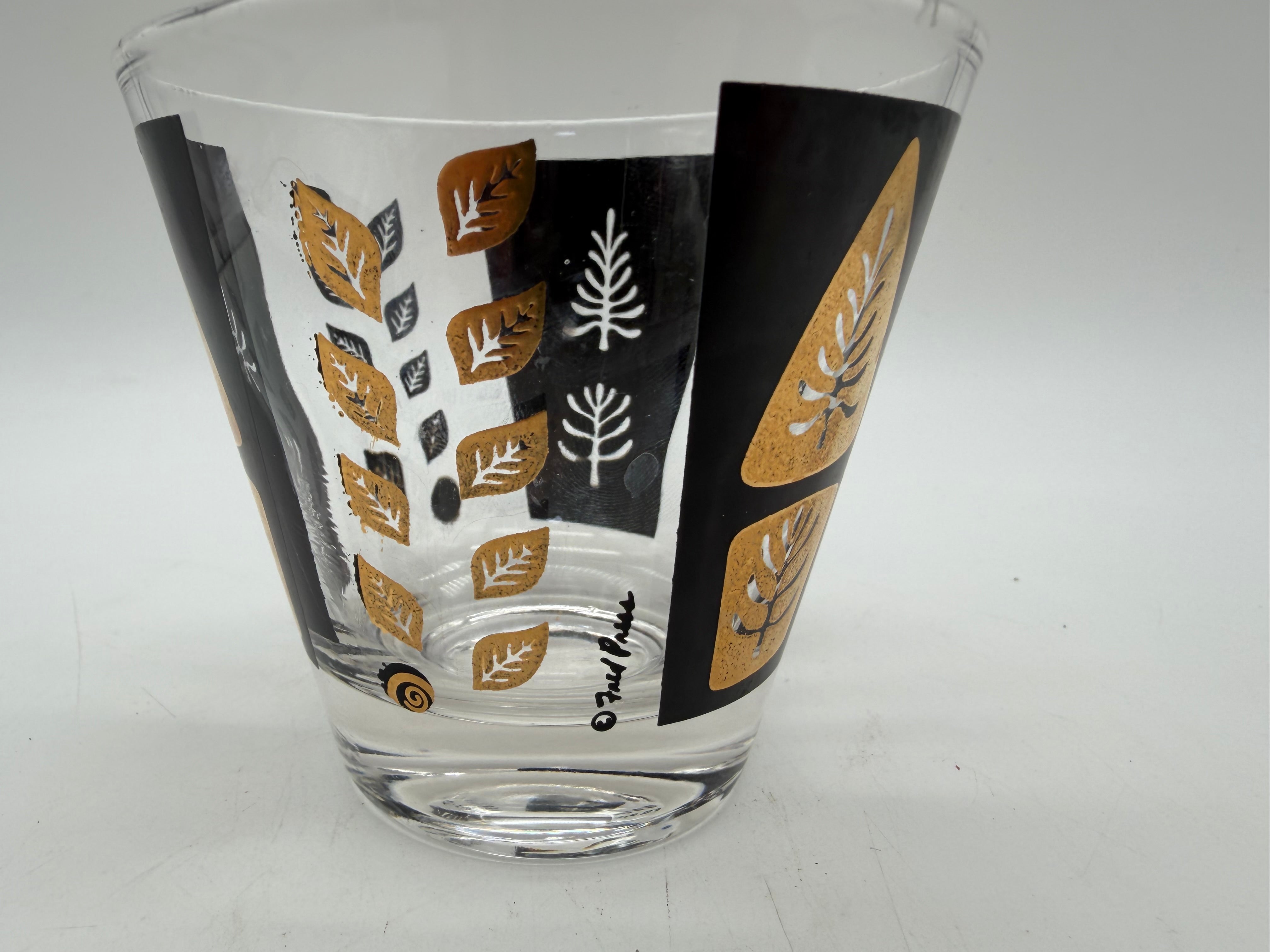 3.5” Fred Press Cocktail Rocks glass Black Gold