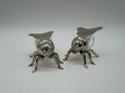 3” Godinger Silver Bee Fly Salt and pepper shakers