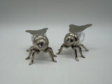3” Godinger Silver Bee Fly Salt and pepper shakers