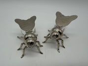 3” Godinger Silver Bee Fly Salt and pepper shakers