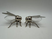 3” Godinger Silver Bee Fly Salt and pepper shakers