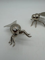 3” Godinger Silver Bee Fly Salt and pepper shakers