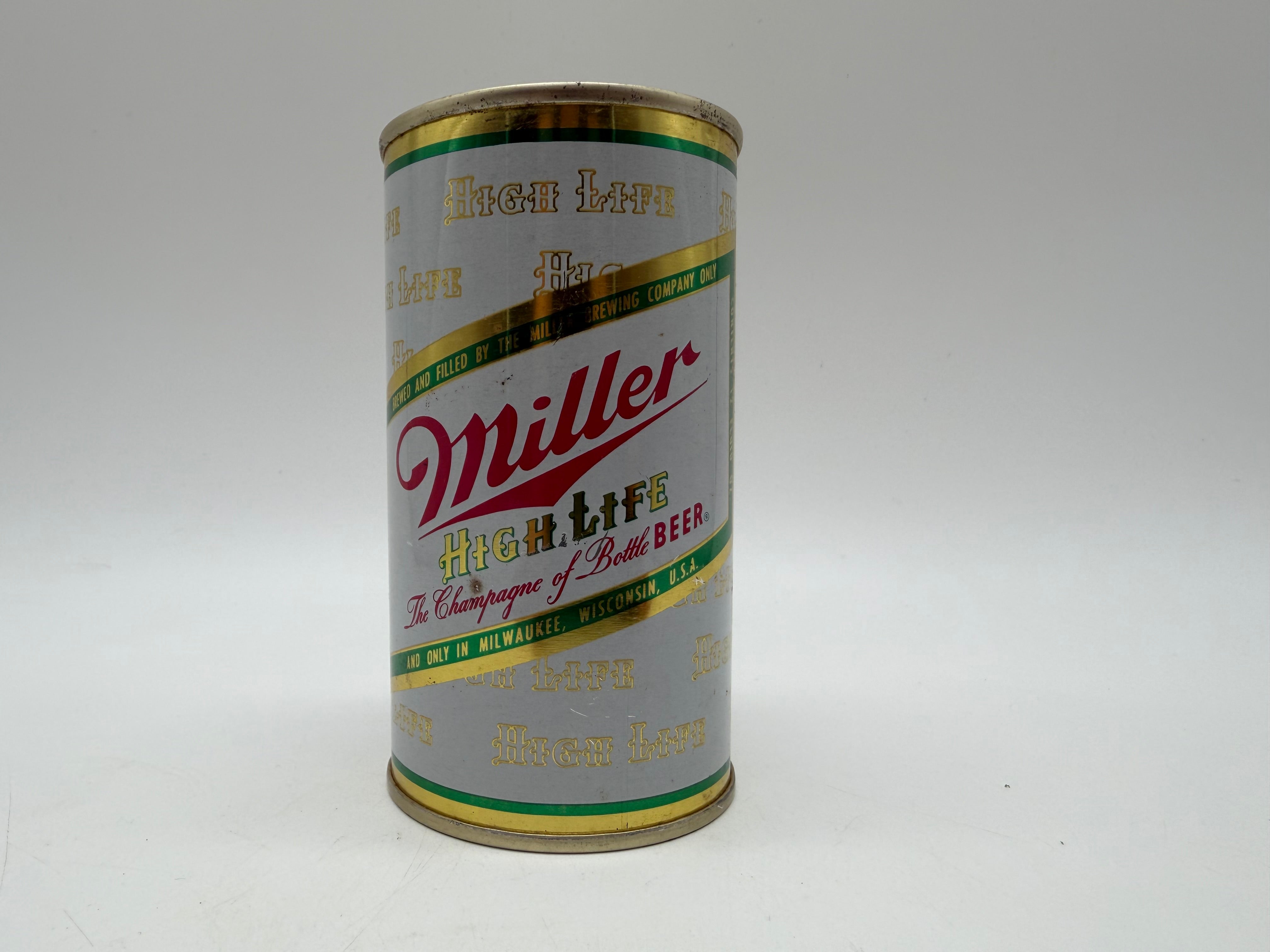 5” Miller High Life tin piggy bank flat top can