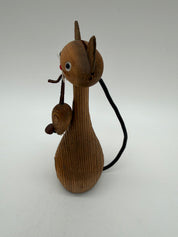 5”  MCM Cryptomeria Japonica Wood Figures CAT and MOUSE Otagiri Japan