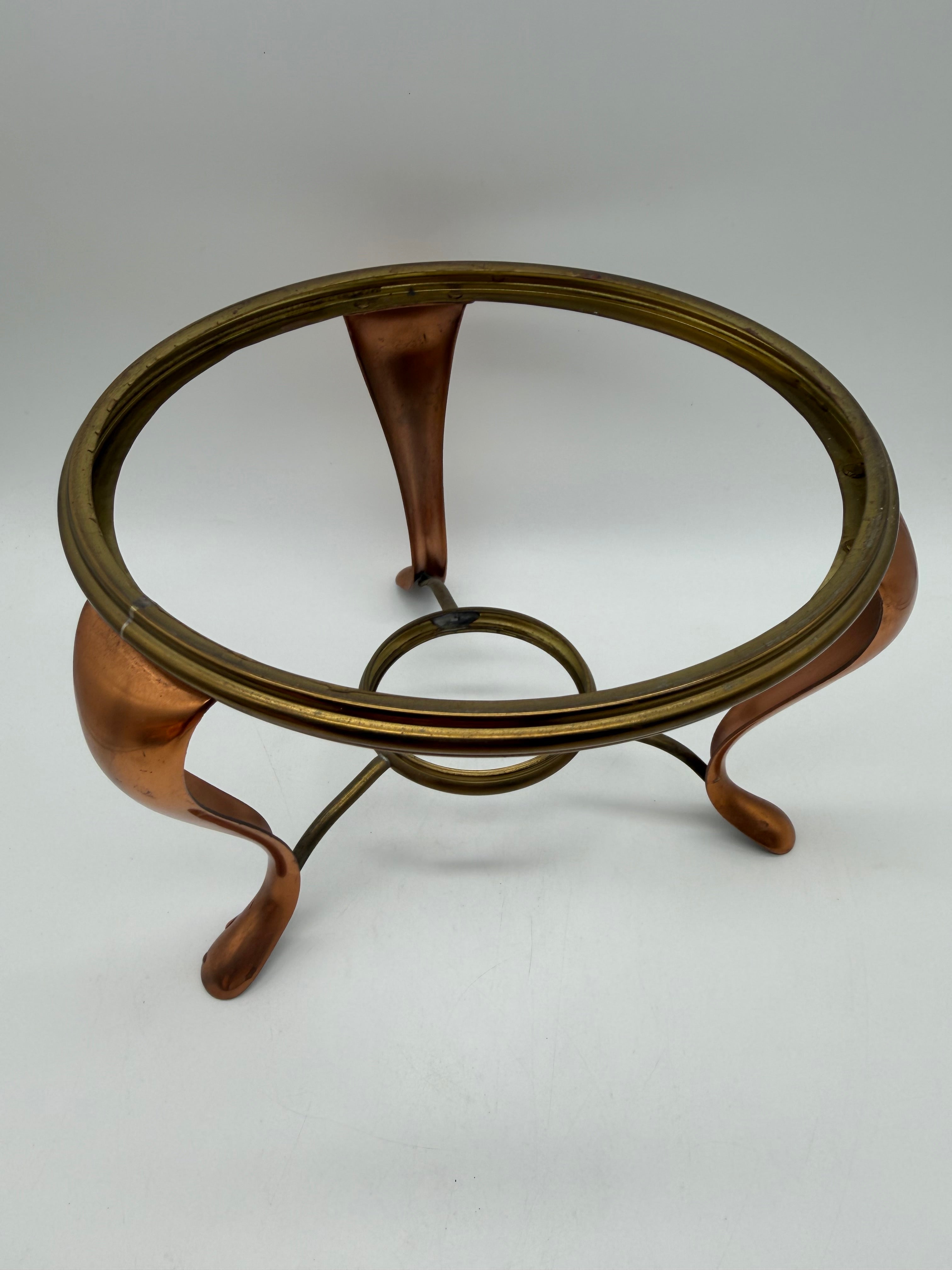 15” Copper Chafing dish Antler / stag Handles 6 pieces w/tray
