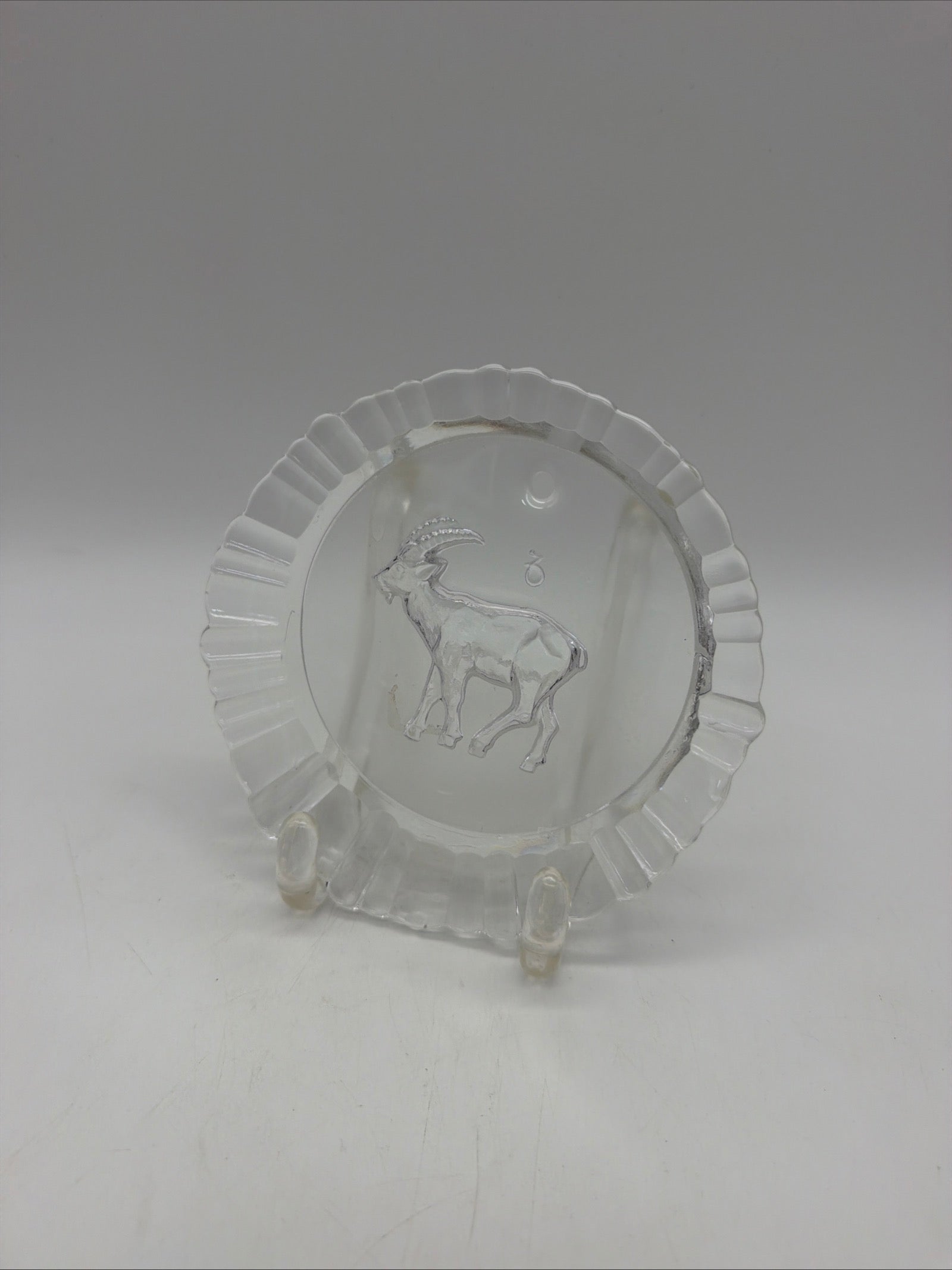 5.5” Light Catcher Capricorn clear glass ornament