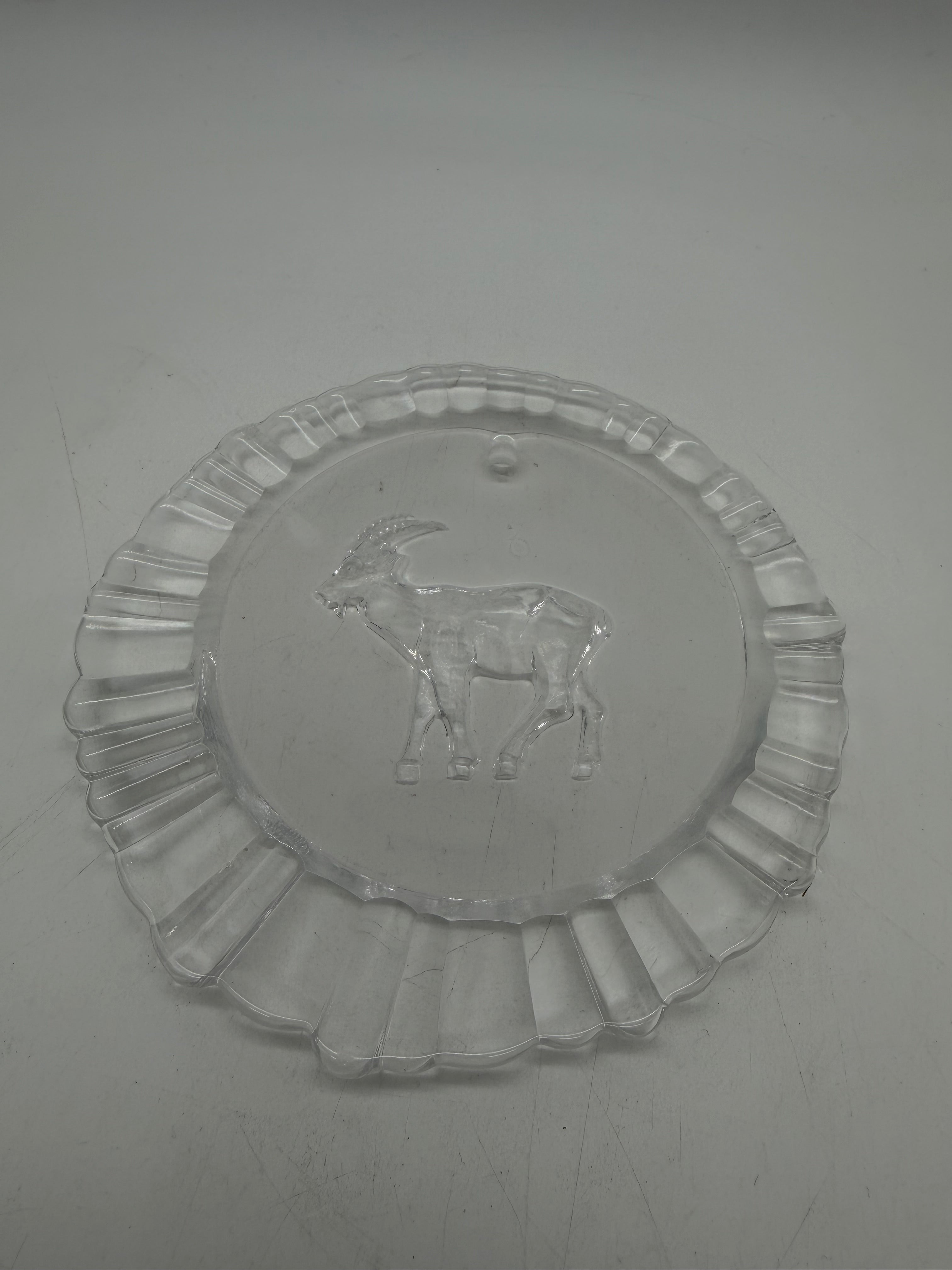 5.5” Light Catcher Capricorn clear glass ornament