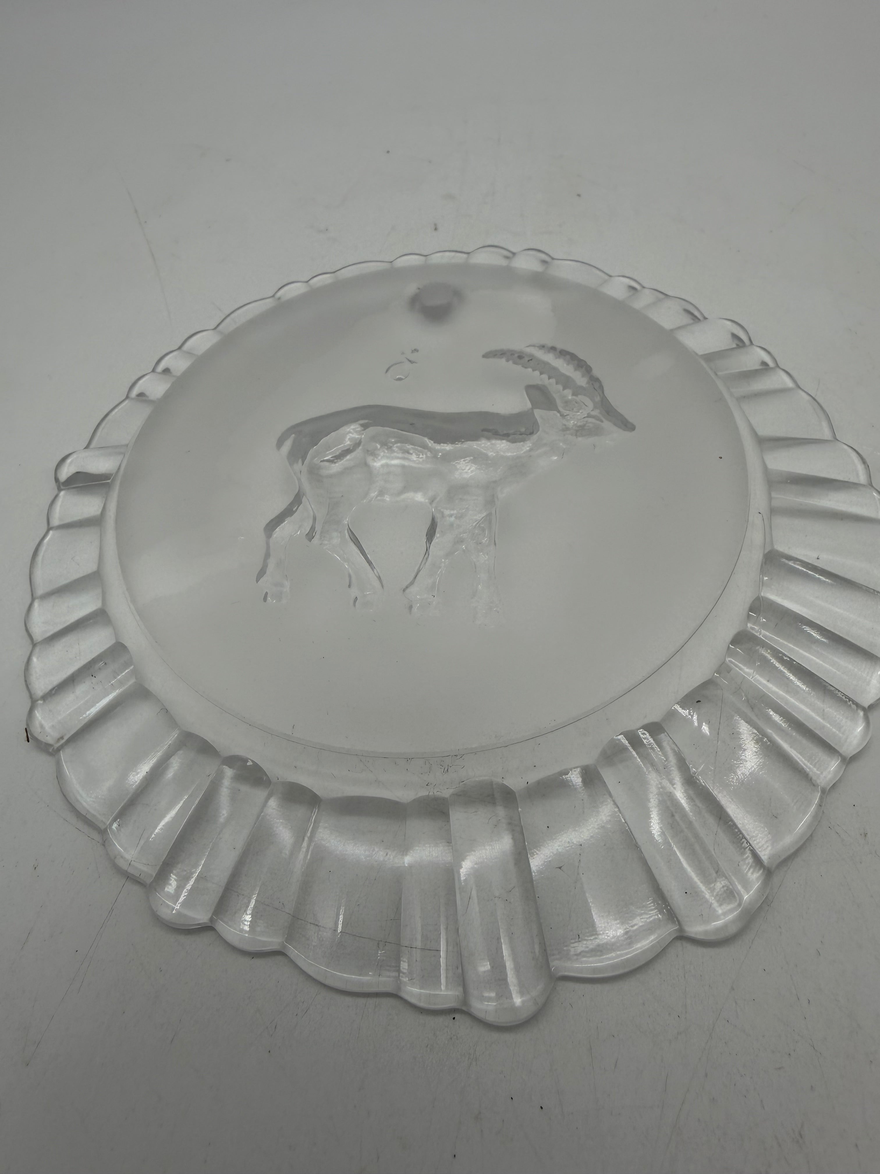 5.5” Light Catcher Capricorn clear glass ornament