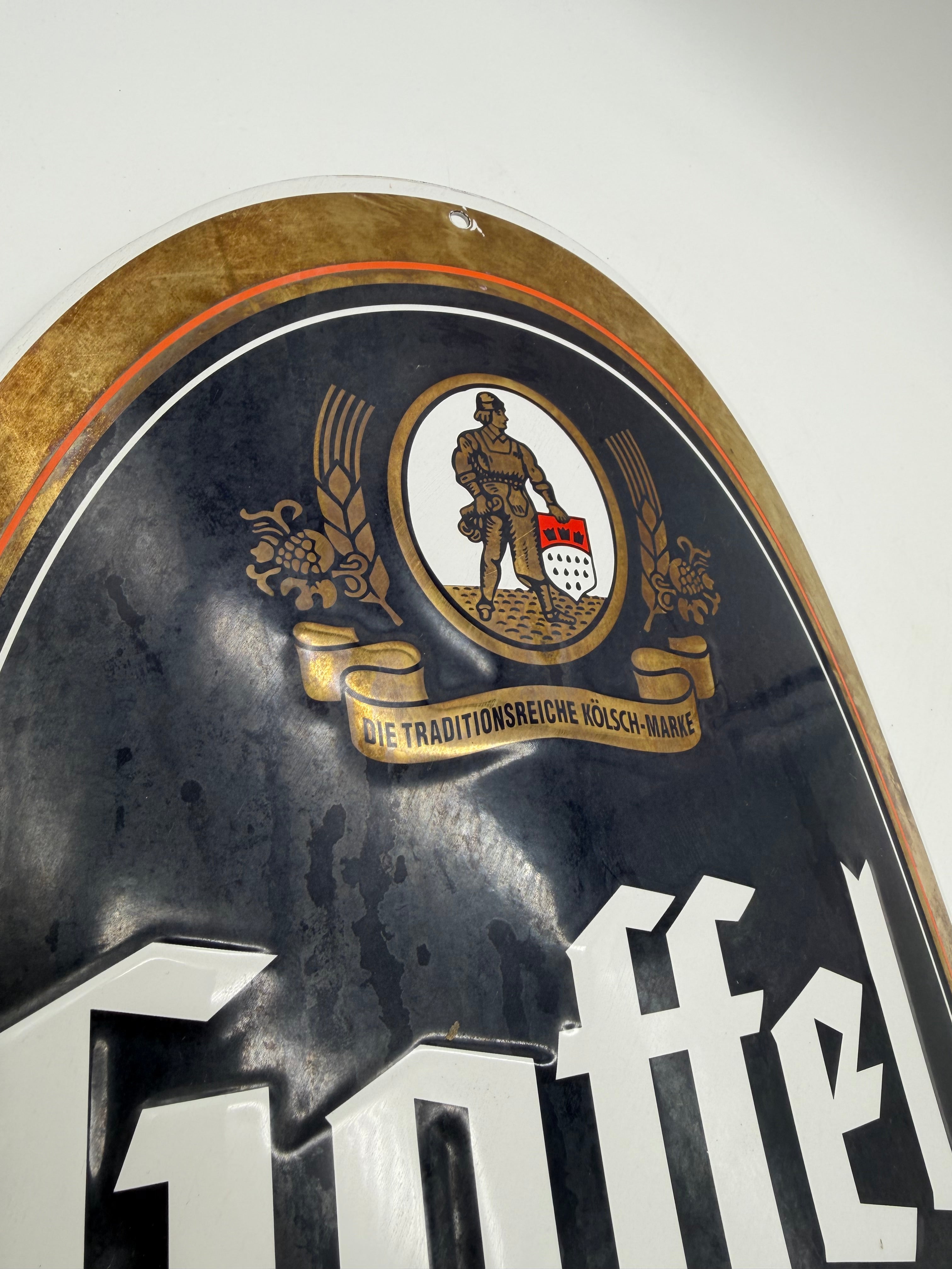 18” Gaffel Kolsch Beer Embossed Metal Sign German Breweriana Bar Pub Decor