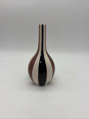7.5” JONATHAN ADLER 2003 Happy Home Stripes Vase Oeuvre Inc Groovy Pottery Brown stripes
