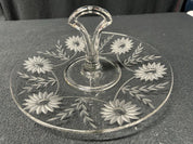 Corn Flower Etched Plate w/handle