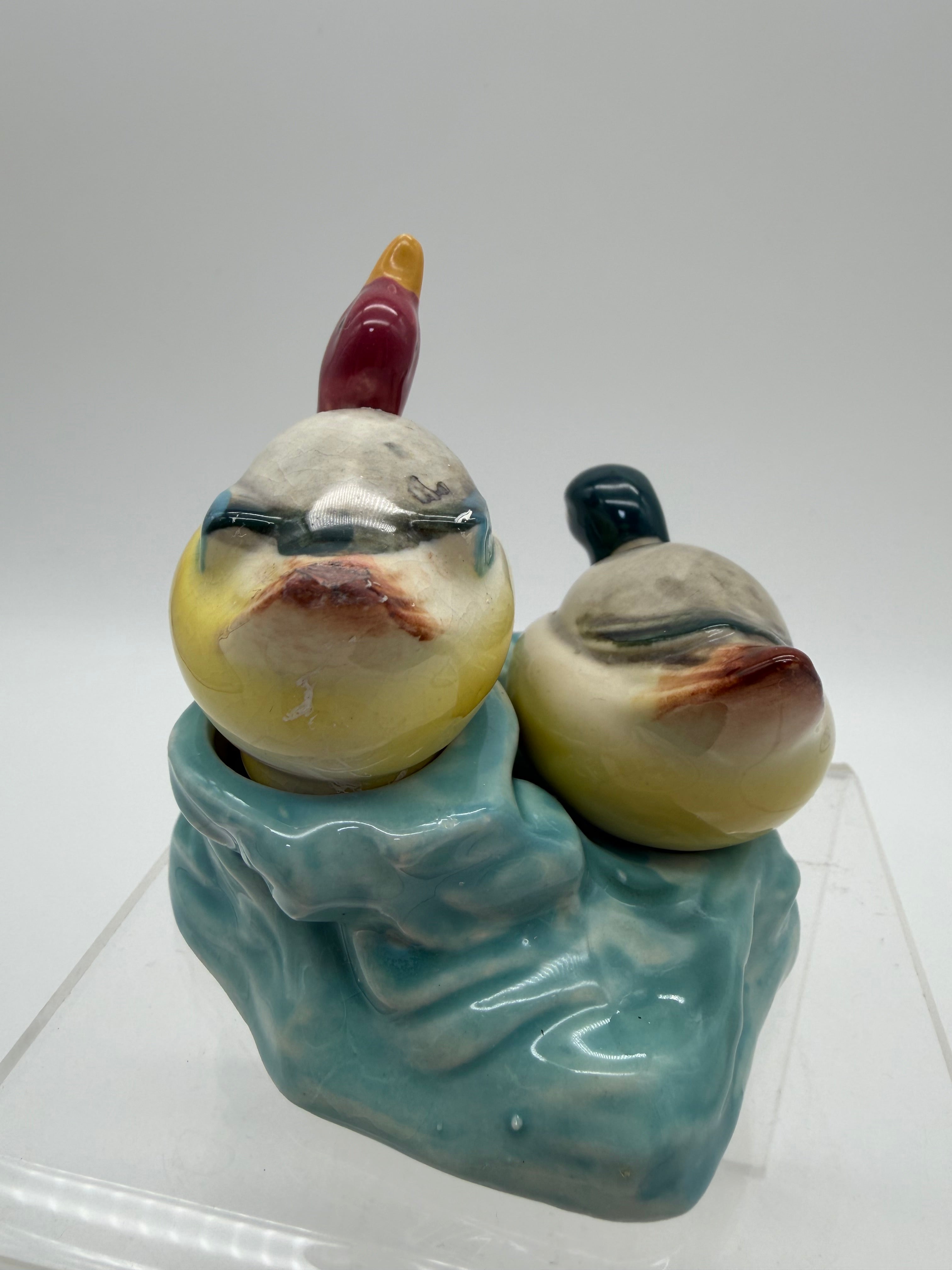 4” Duck Salt and pepper on water ceramic