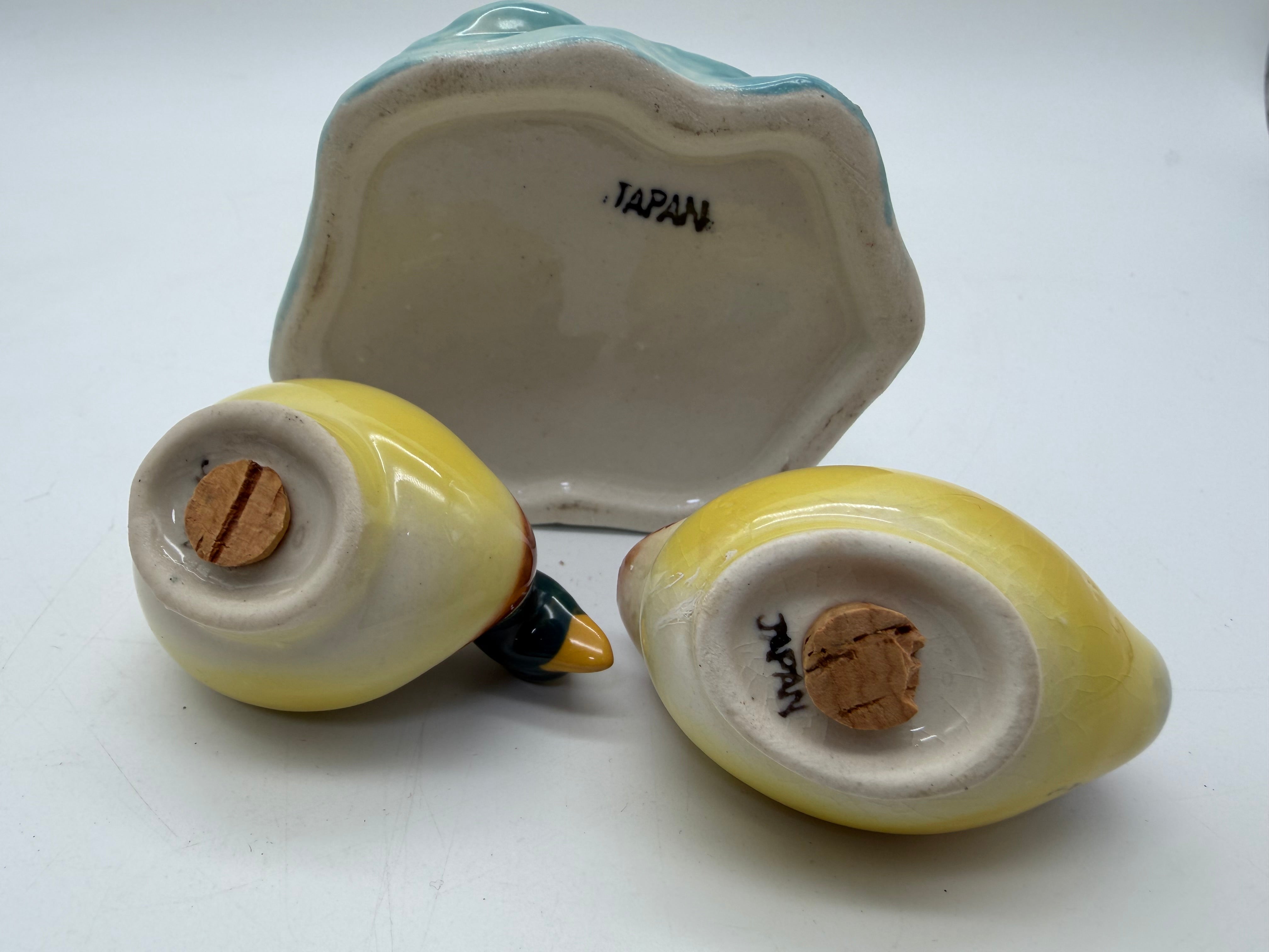 4” Duck Salt and pepper on water ceramic