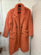 Wild Fable Salmon Colored Faux Fur Teddy Bear Coat