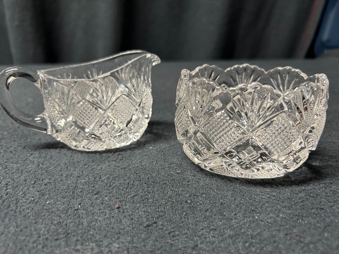 Diamond Block Cream and Sugar Set