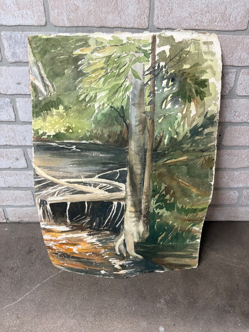 Watecolor duo-sided Paintings (Seascape & Landsacp)