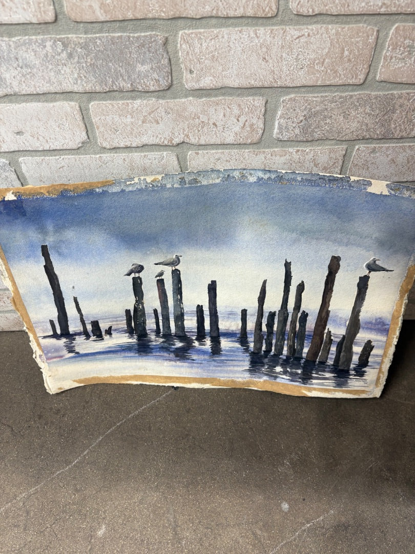 Watecolor duo-sided Paintings (Seascape & Landsacp)